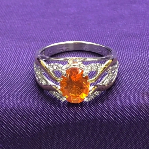 Rare Victoria Wieck Mexican Fire opal Ring - Picture 2 of 7